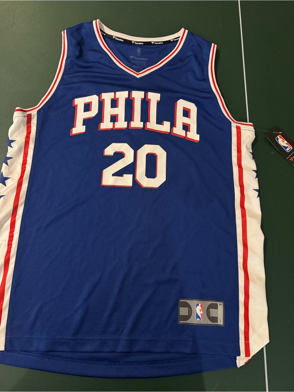 NBA Fanatics Blue PHILA #20 Basketball Jersey